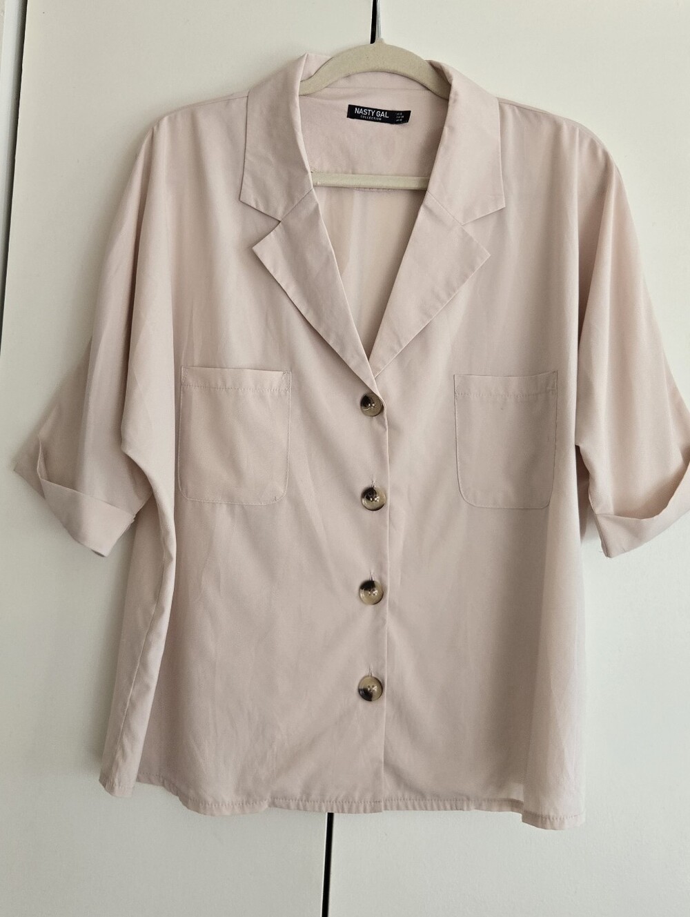 Nasty Gal Soft Blush Button-Down Shirt